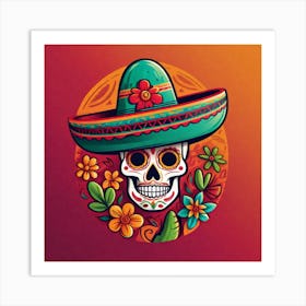 Day Of The Dead Skull 143 Art Print