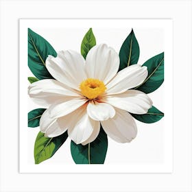 White Magnolia Flower Art Print