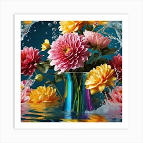 Flowers In Water 8 Art Print