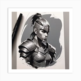 Warrior In Armor Art Print