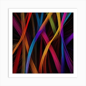 Abstract Colorful Lines 12 Art Print