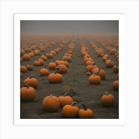 Pumpkins In The Field 1 Art Print