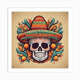 Day Of The Dead Skull 123 Art Print