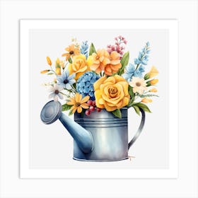 Watering Can With Flowers 2 Art Print