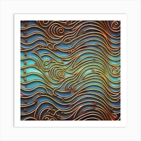 patterns resembling circuitry, representing the intersection of technology and nature 5 Art Print