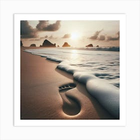 Footprints In The Sand 1 Art Print