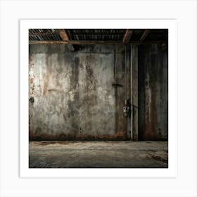 A Seasoned Concrete Wall Enduring The Test Of Time Under The Weight Of Distressed Textures Reveals (1) 2 Art Print