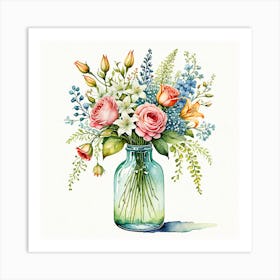 Flowers In A Bottle Art Print