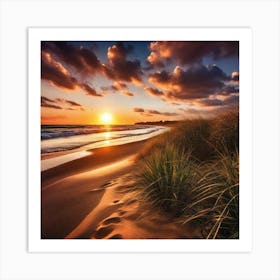 Sunset On The Beach 387 Art Print