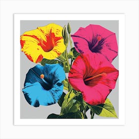 Andy Warhol Style Pop Art Flowers Morning Glory Square Art Print