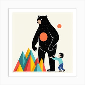 Bear And A Boy 10 Art Print