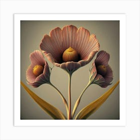 Flax3 Floral Botanical Vintage Poster Flower Art(3) Art Print