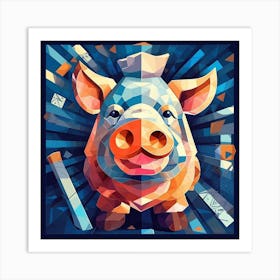 Polygonal Pig Art Print