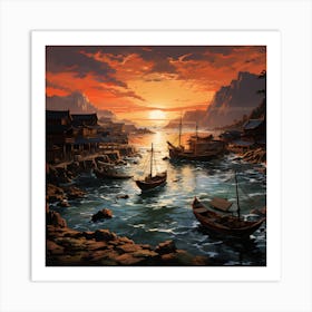 Asian Sunset 2 Art Print