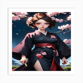 Kimono Girl Art Print