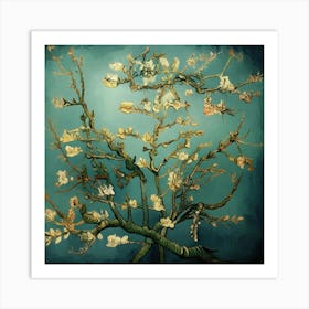 Smokey Dream Flower Tree Vangogh Style Art Print