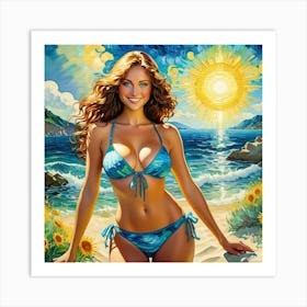 Girl In A Bikiniguj Art Print