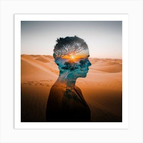 Portrait Of A Man In The Desert Art Print