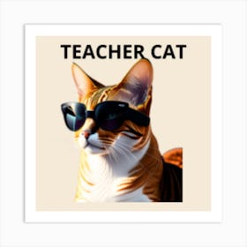 TEACHER CAT Art Print