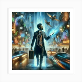 Chronos Wanderer: Glimpse into Tomorrow. Art Print