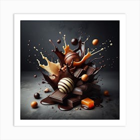 Chocolate splash 1 Art Print