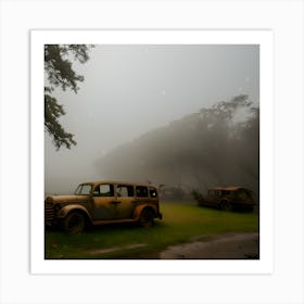Old Cars In The Fog 4 Art Print