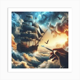 Of A Ship In The Sky Art Print