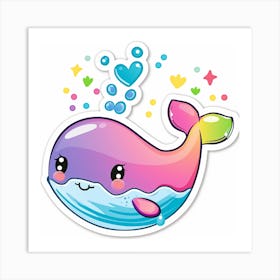 Cute Whale Sticker Art Print