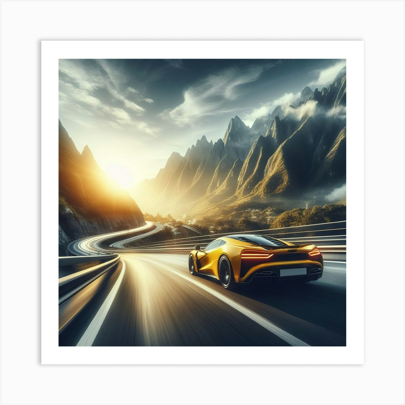 Wall Art Print P1 McLaren Sport Car on the Highway