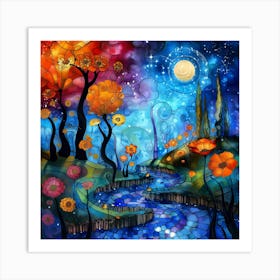 Night In The Forest Art Print