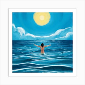 Embracing The Horizon Serene Seascape (1) Art Print