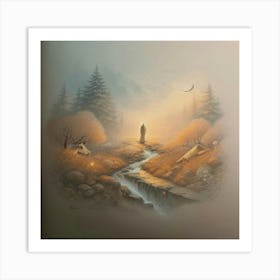 Man On A Path Art Print