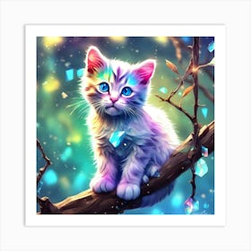 Rainbow Kitten 2 Art Print