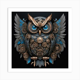 Steampunk Owl 3 Art Print