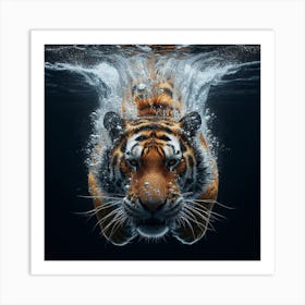 Tiger Swimming Underwater 1 Art Print