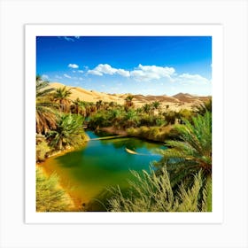 Firefly Oasis Oasis Lush Greenery In The Middle Of A Barren Desert 3 Affiche