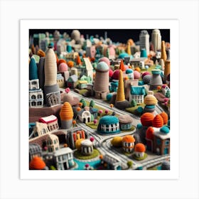 Knitted City 1 Art Print