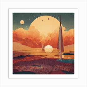 Spaceships In The Sky Art Print