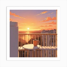 Sunrise On The Balcony 8 Art Print