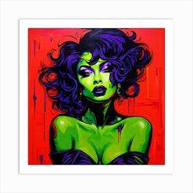 Abstract Goth Girl Hot Art Print