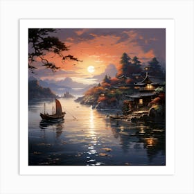 Asian Sunset Art Print