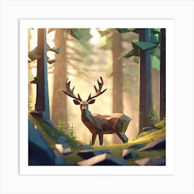 Deer In The Forest 78 Art Print