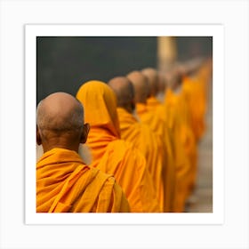 Monks In Yellow Robes 1 Art Print