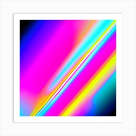 Abstract Rainbow Rays Art Print