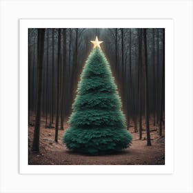 Christmas Tree In The Forest 81 Art Print