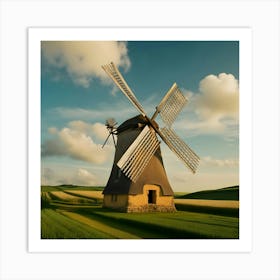 Windmill In The Countryside Póster