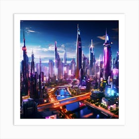 Futuristic Cityscape Art Print