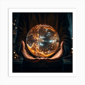 Crystal Ball In Hands Art Print