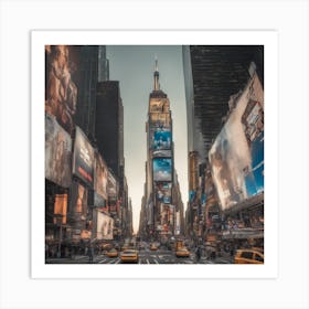 Times Square At Dusk Art Print