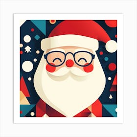 Geometric Santa I Art Print